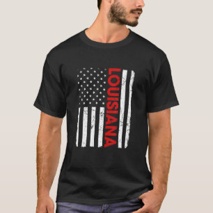 Louisiana Pride Retro Vintage Old American Flag T-Shirt