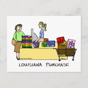 Louisiana Purchase Cartoon Postcard