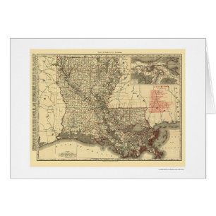 Louisiana Railroad Map 1896