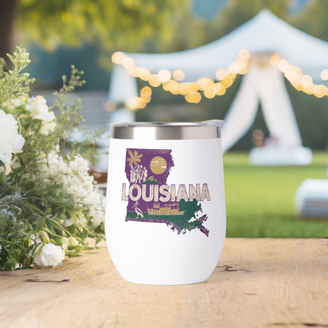 Louisiana Retro State Silhouette (Wedding)