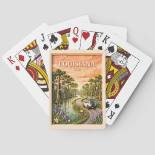Louisiana Road Trip Vintage Bayou Swamp 3D Texture Playing Cards