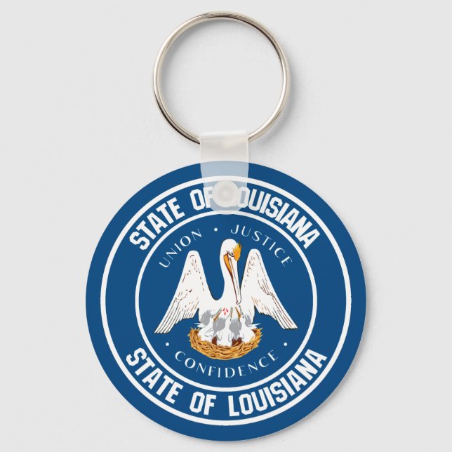 Louisiana Round Emblem Key Ring (Front)