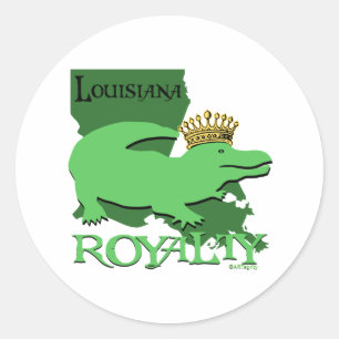 Louisiana Royalty (green gator) Classic Round Sticker