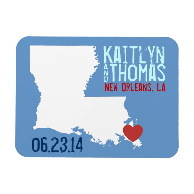 Louisiana Save the Date - Customisable City Magnet (Horizontal)