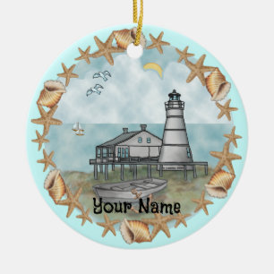 Louisiana Shells Lighthouse Ornament
