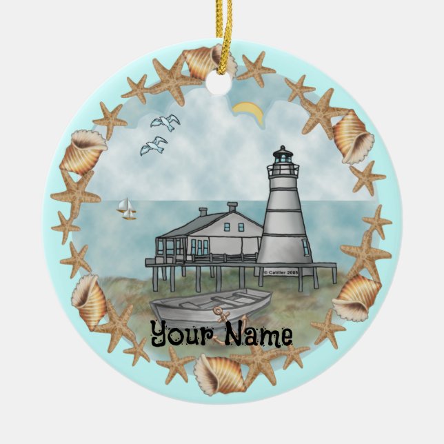 Louisiana Shells Lighthouse  Ornament (Front)