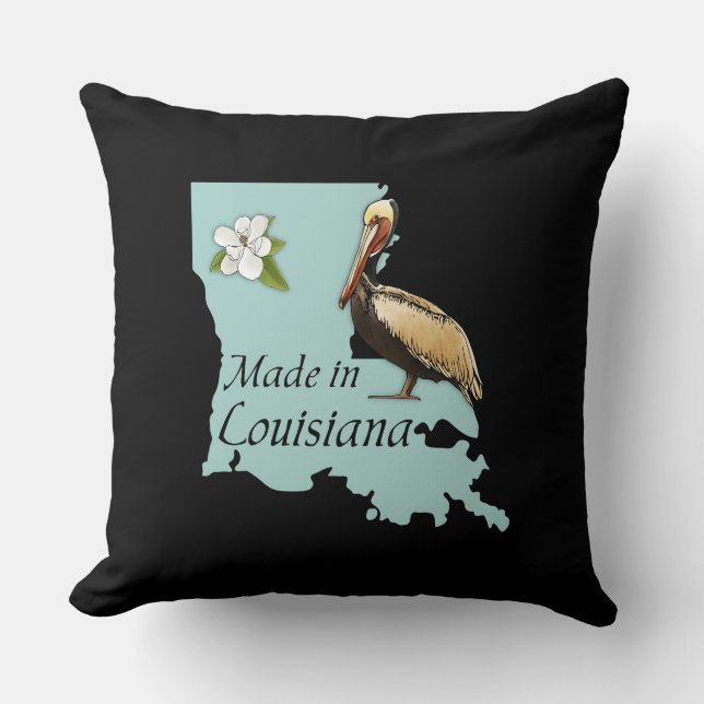 Louisiana Square Throw Pillow (Front)