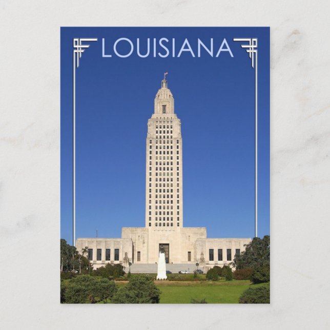 Louisiana State Capitol building, Baton Rouge Postcard (Front)
