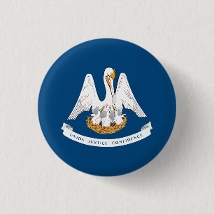 Louisiana State Flag 3 Cm Round Badge