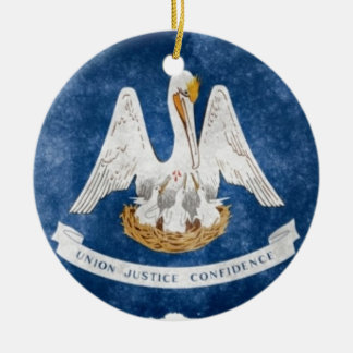 Louisiana State Flag Ceramic Tree Decoration