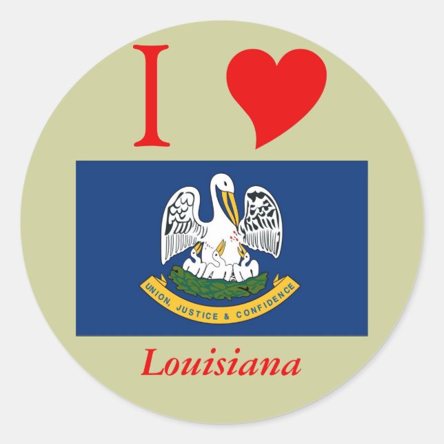 Louisiana State Flag Classic Round Sticker (Front)