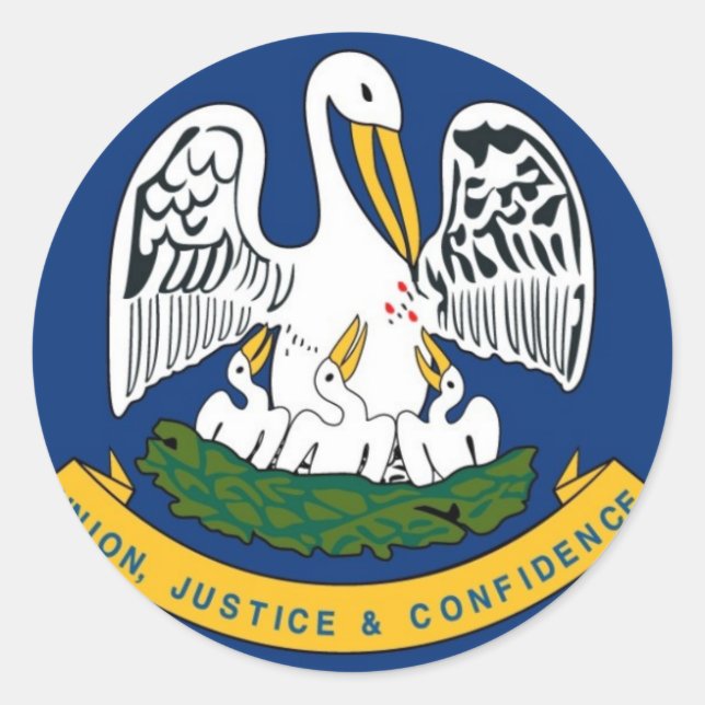 Louisiana State Flag Classic Round Sticker (Front)