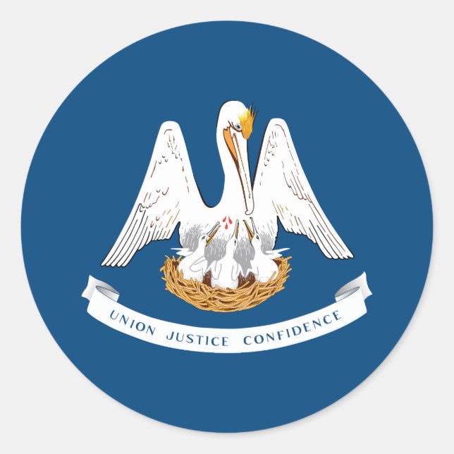 Louisiana State Flag Classic Round Sticker (Front)