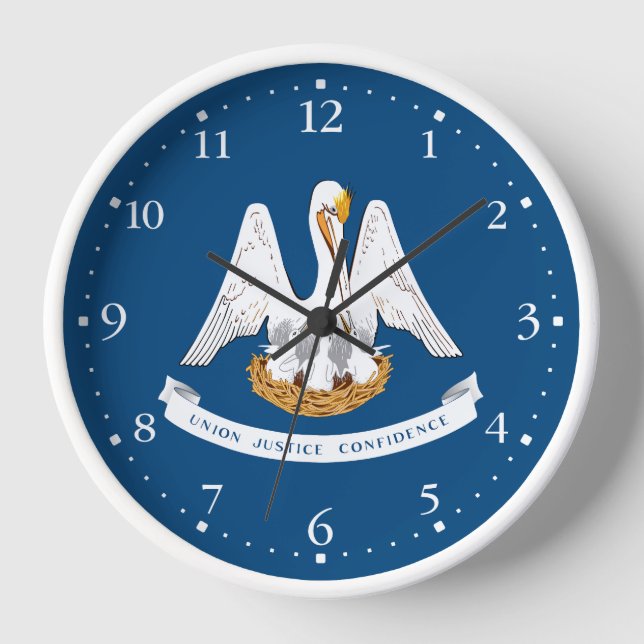 Louisiana State Flag Clock (Front)
