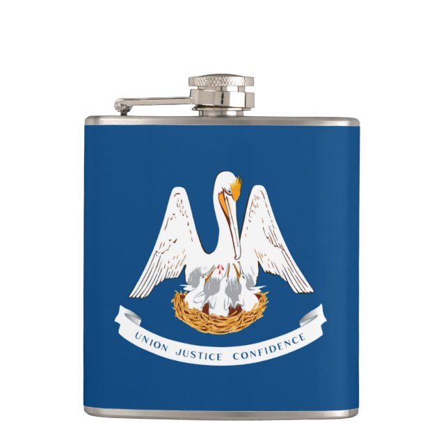 Louisiana State Flag Design Hip Flask (Front)