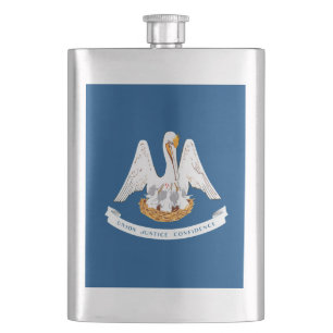 Louisiana State Flag Design Hip Flask