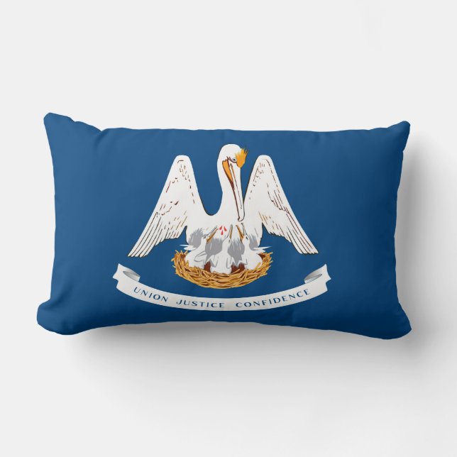 Louisiana State Flag Design Lumbar Cushion (Front)