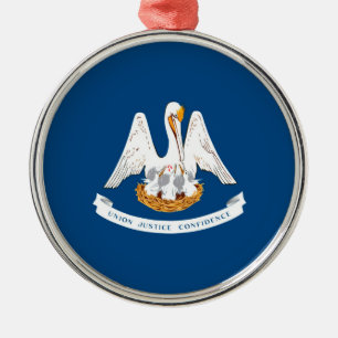 Louisiana State Flag Design Metal Tree Decoration