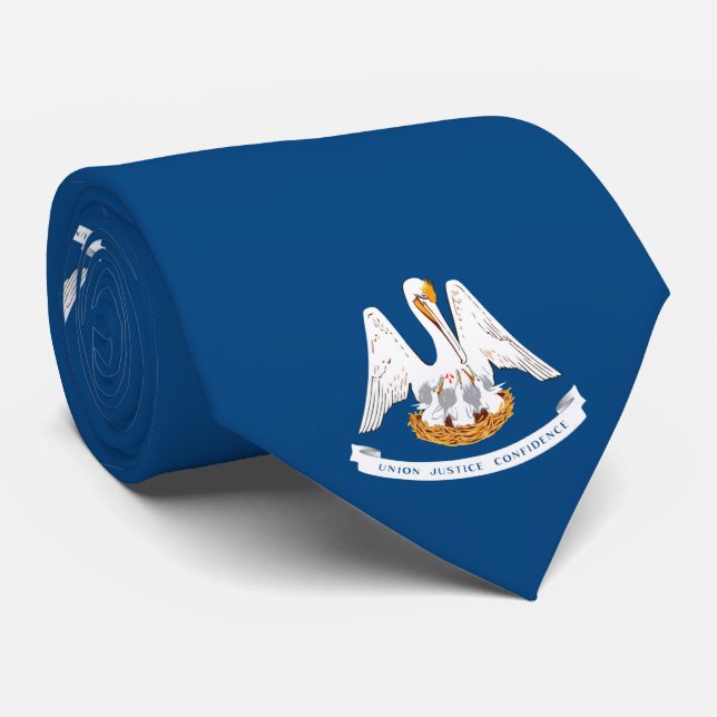 Louisiana State Flag Design Tie (Rolled)