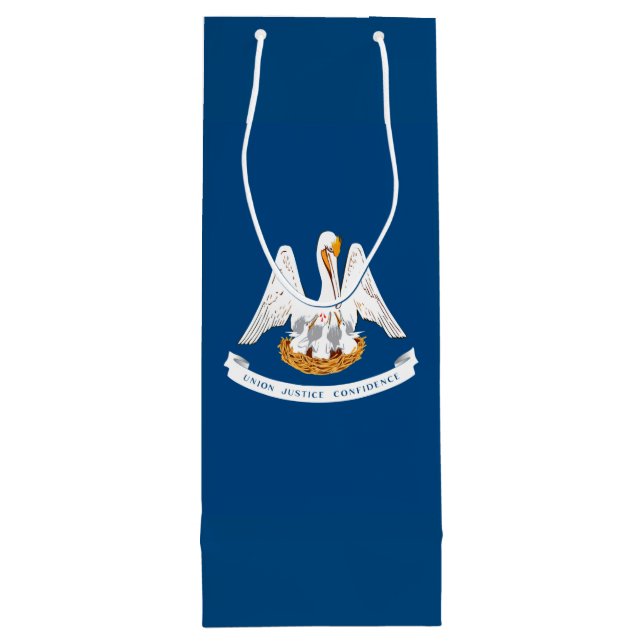 Louisiana State Flag Design Wine Gift Bag (Back)
