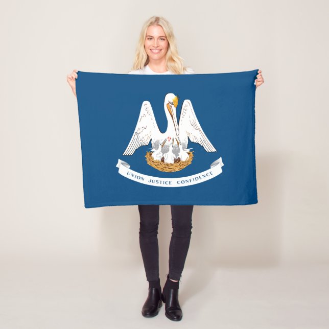 Louisiana State Flag Fleece Blanket (In Situ)