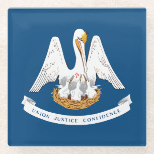 Louisiana State Flag Glass Coaster