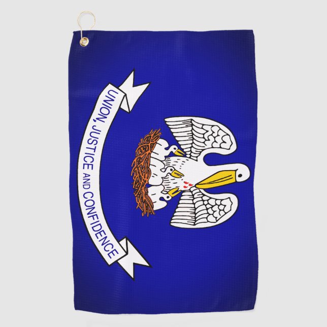 Louisiana State Flag Golf Towel (Front)