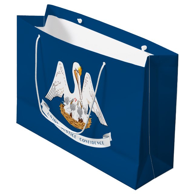 Louisiana State Flag Large Gift Bag (Front Angled)