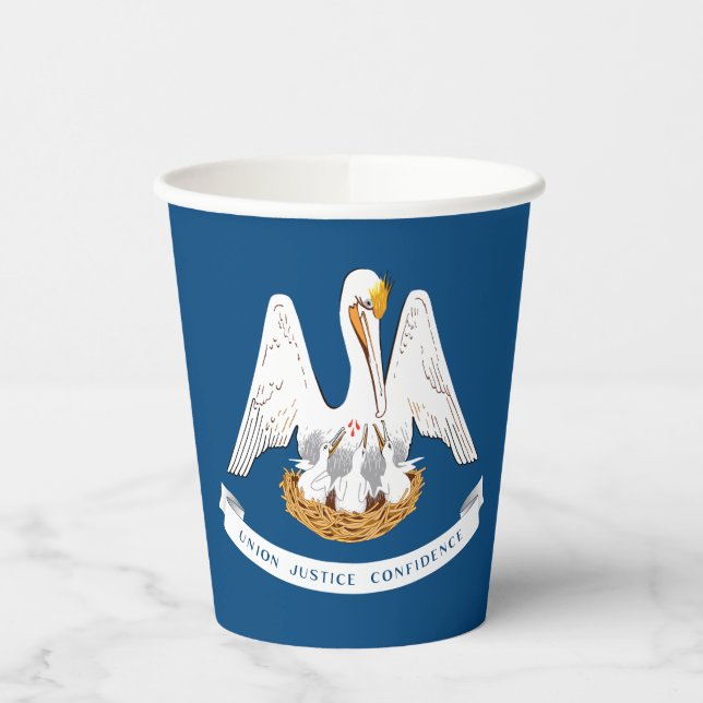 Louisiana State Flag Paper Cups (Left)