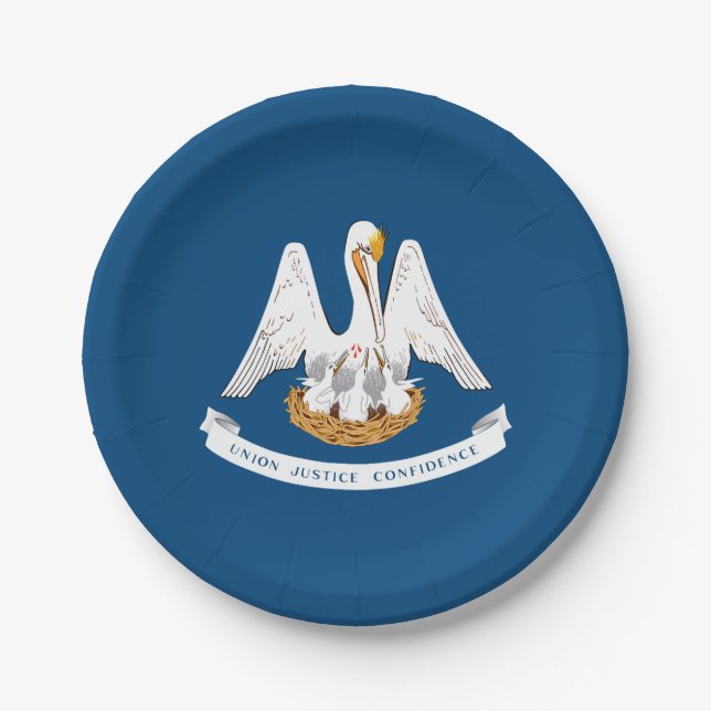 Louisiana State Flag Paper Plate (Front)
