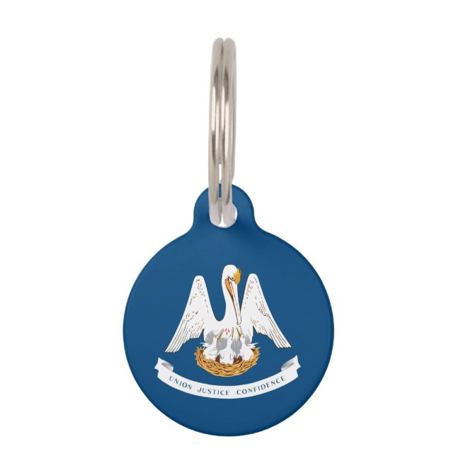 Louisiana State Flag Pet Tag (Back)