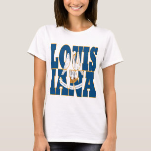 Louisiana state flag text T-Shirt