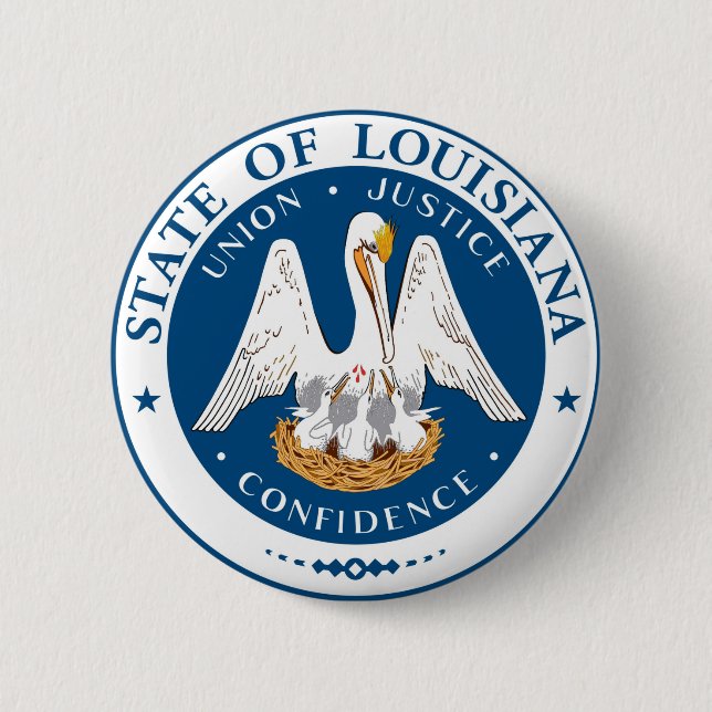 Louisiana state flag usa united america seal 6 cm round badge (Front)