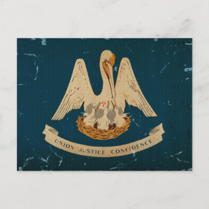 Louisiana State Flag VINTAGE.png Postcard