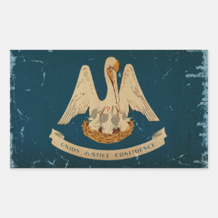Louisiana State Flag VINTAGE.png Rectangular Sticker
