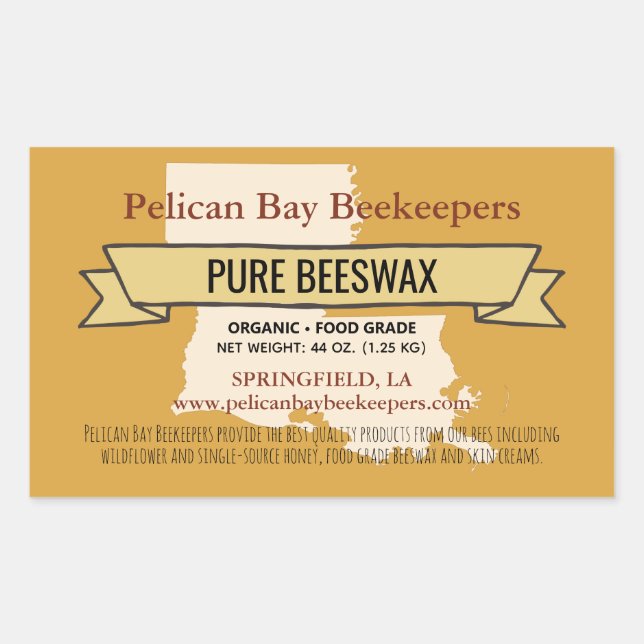 Louisiana State Honey Product Rectangle Stickers (Front)