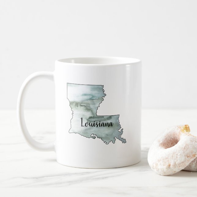 Louisiana State Illustration Coffee Mug (With Donut)