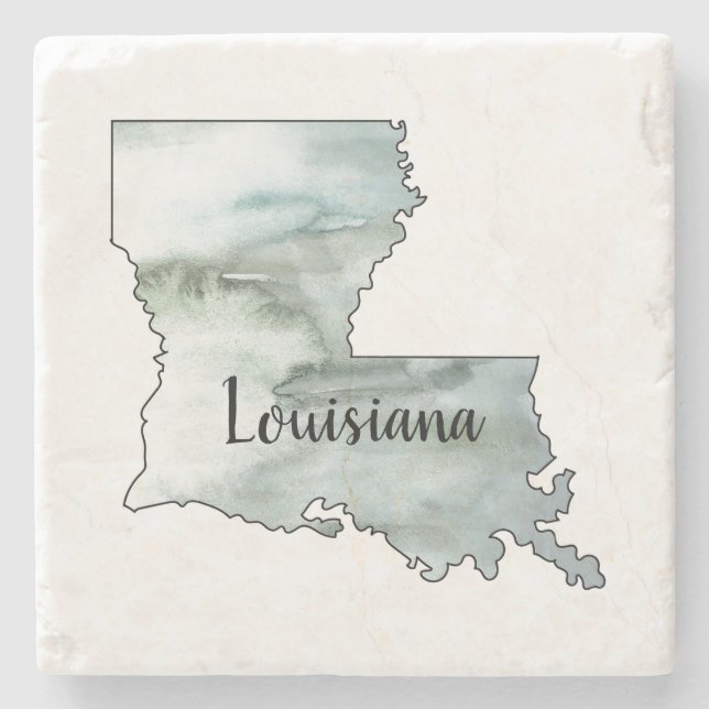 Louisiana State Illustration Painting Stone Coaster (Front)