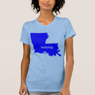 Louisiana State Map Belong T-Shirt