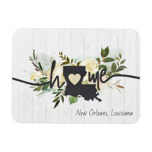 Louisiana State Personalised Your Home City Rustic Magnet