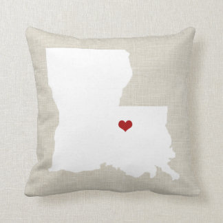 Louisiana State Pillow Faux Linen Personalised