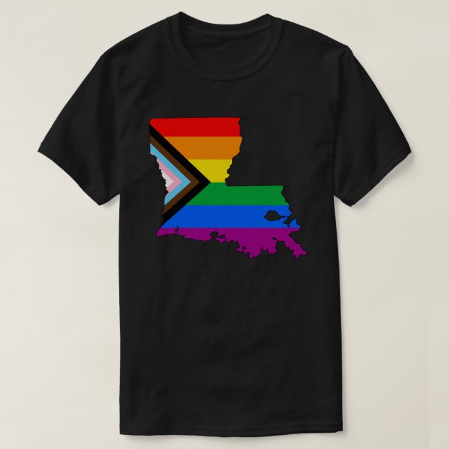 Louisiana State Pride LGBTQ Progress Pride T-Shirt (Design Front)