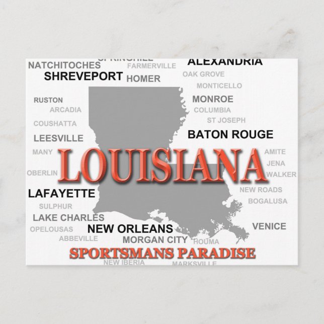 Louisiana State Pride Map Silhouette Postcard (Front)
