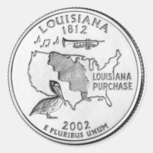 Louisiana State Quarter Classic Round Sticker