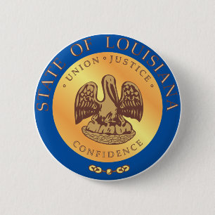Louisiana State Seal 6 Cm Round Badge