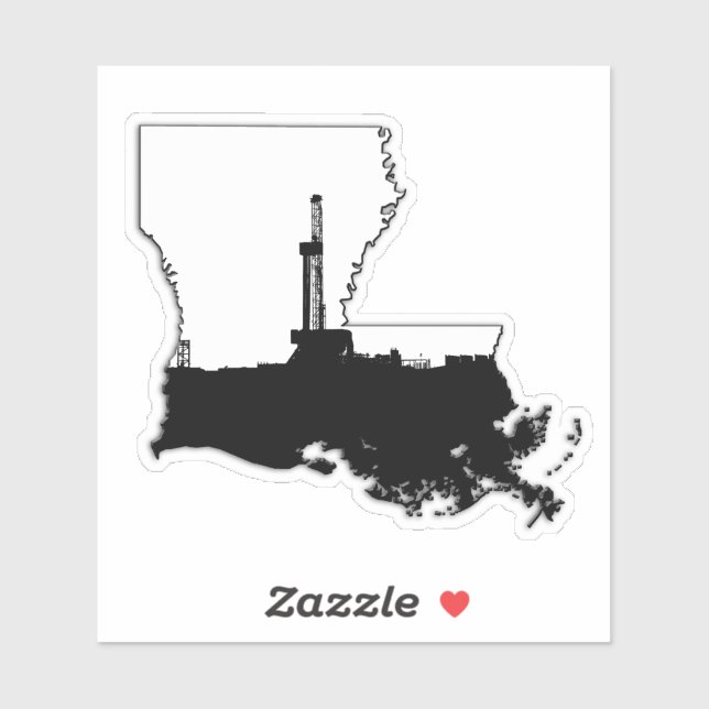 Louisiana State with Oil Drilling Rig Cutout (Sheet)