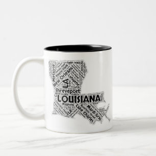 Louisiana State Word Cloud Two-Tone Coffee Mug
