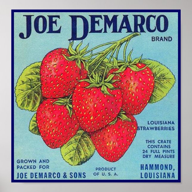 Louisiana Stawberry Crate Label - Poster (Front)