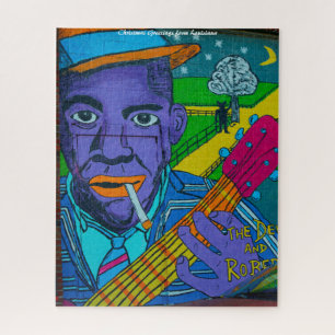 Louisiana Street Art.Christmas Greetings Jigsaw Puzzle
