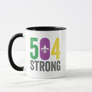 Louisiana Strong 504 NOLA Strong Mardi Gras  Mug